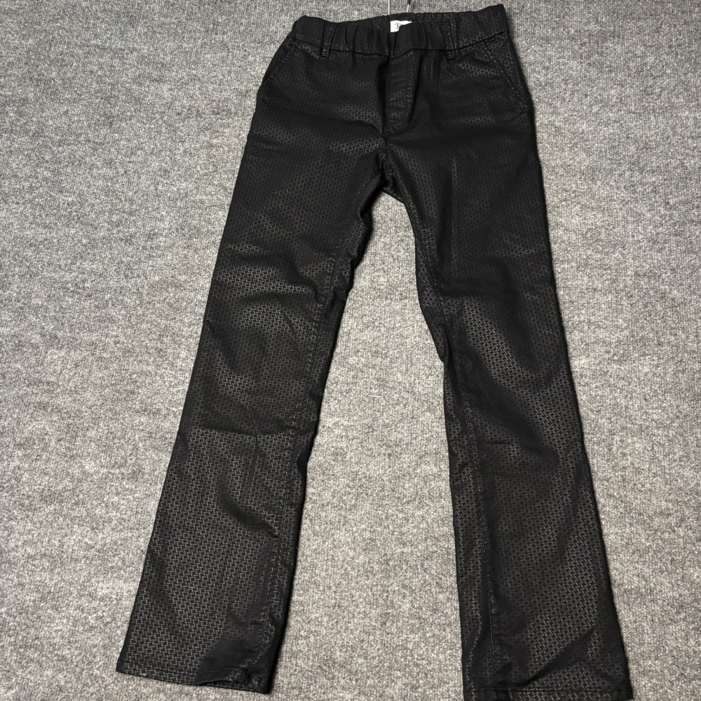 Flog Straight Leg Pants Womens Size 30 Black Textured Patterned Made In Israel